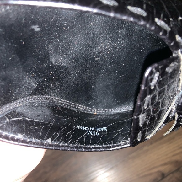 Linea paolo y2k faux reptile bow coquette heel fall square toe boho classic - Picture 5 of 8